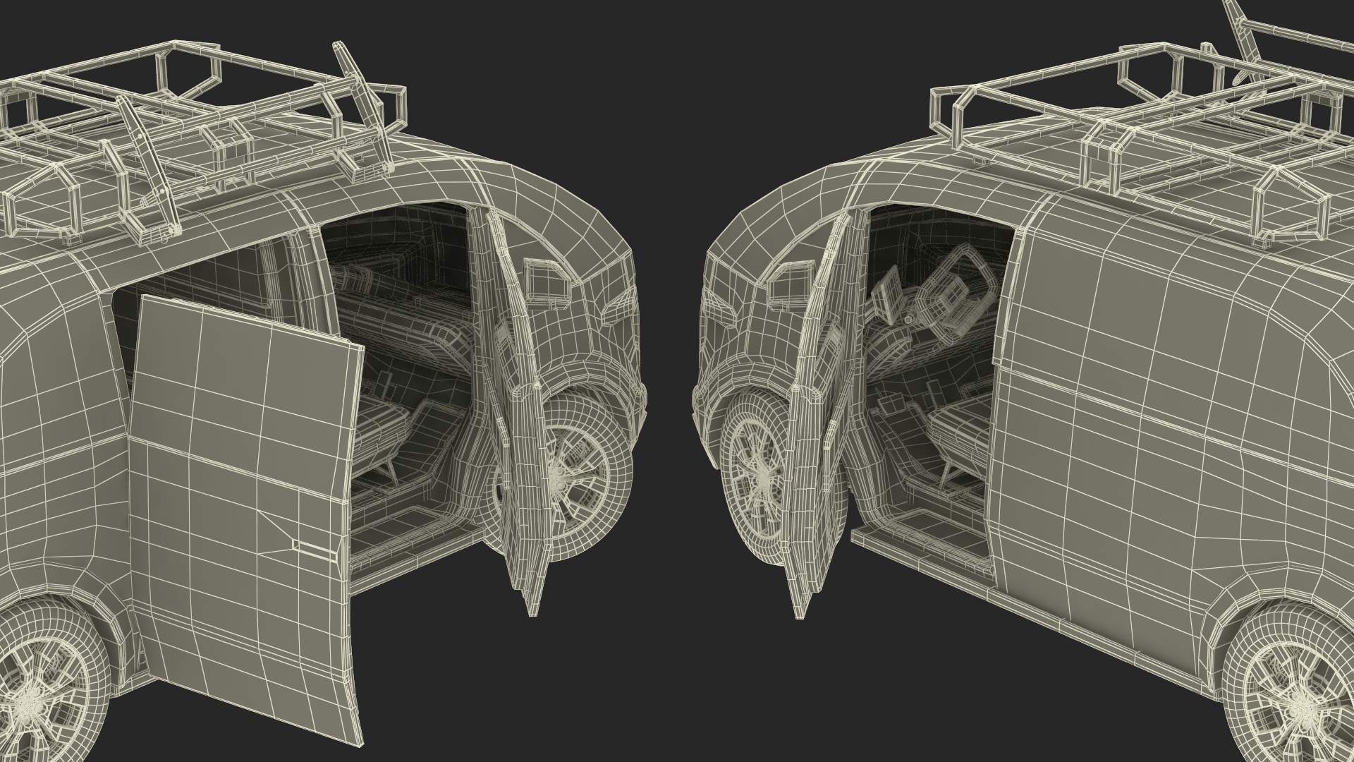 3D Electric Minibus Premium Black Rigged for Maya
