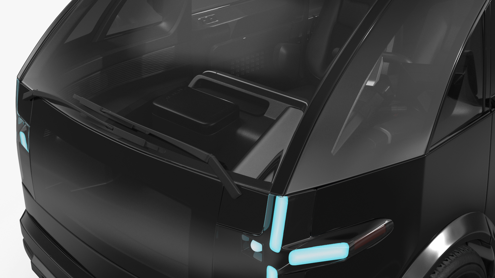 3D Electric Minibus Premium Black Rigged for Maya