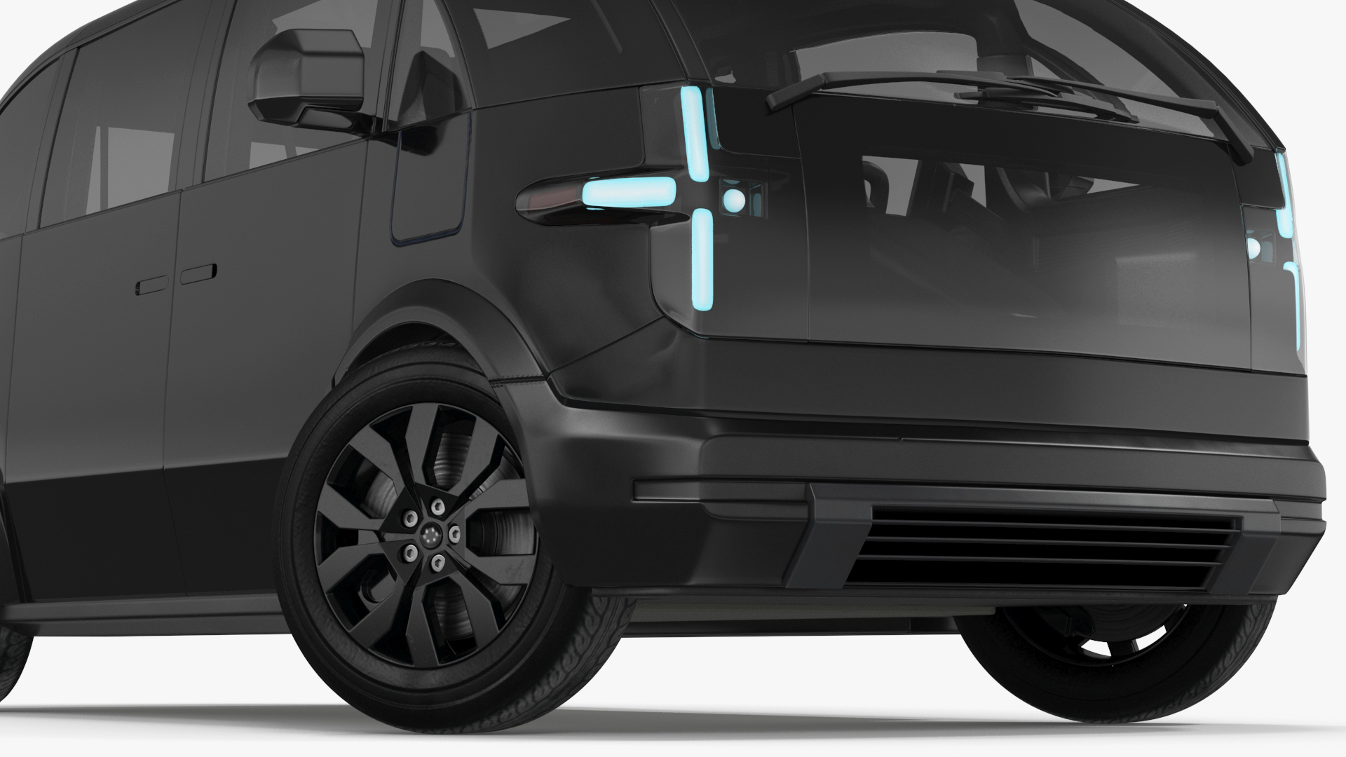 3D Electric Minibus Premium Black Rigged for Maya