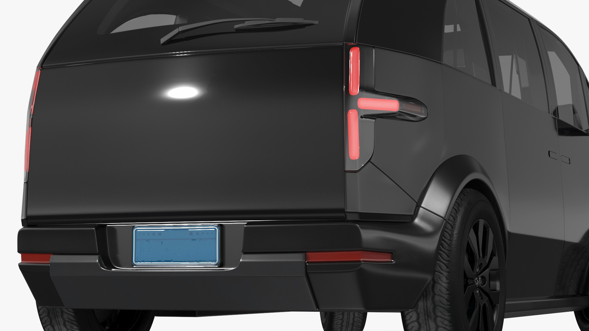 3D Electric Minibus Premium Black Rigged for Maya