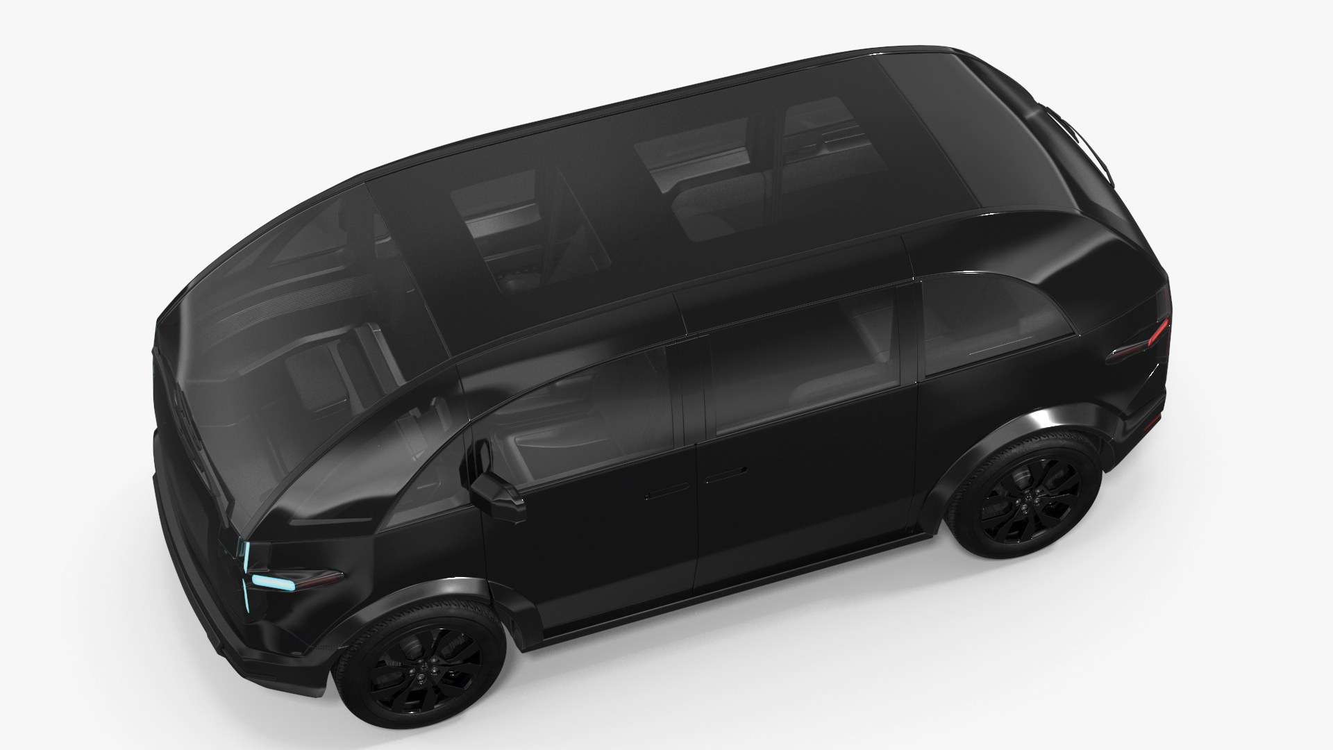 3D Electric Minibus Premium Black Rigged for Maya