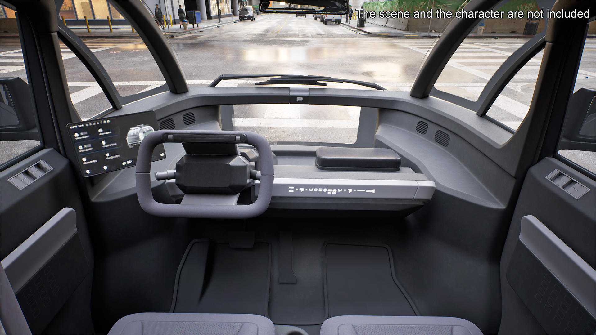 3D Electric Minibus Premium Black Rigged for Maya