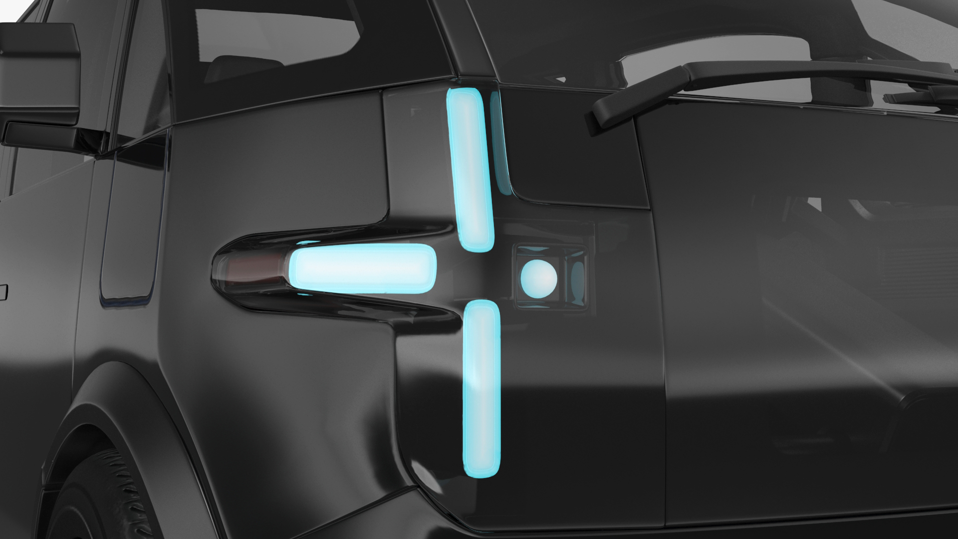 3D Electric Minibus Premium Black Rigged for Maya