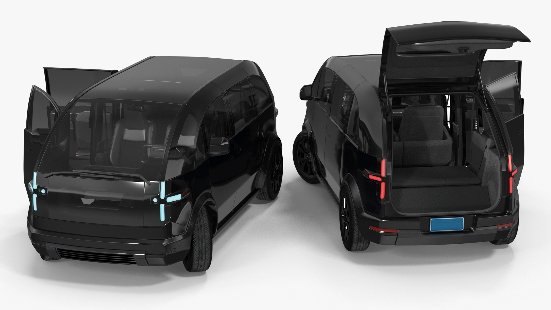 3D Electric Minibus Premium Black Rigged for Maya