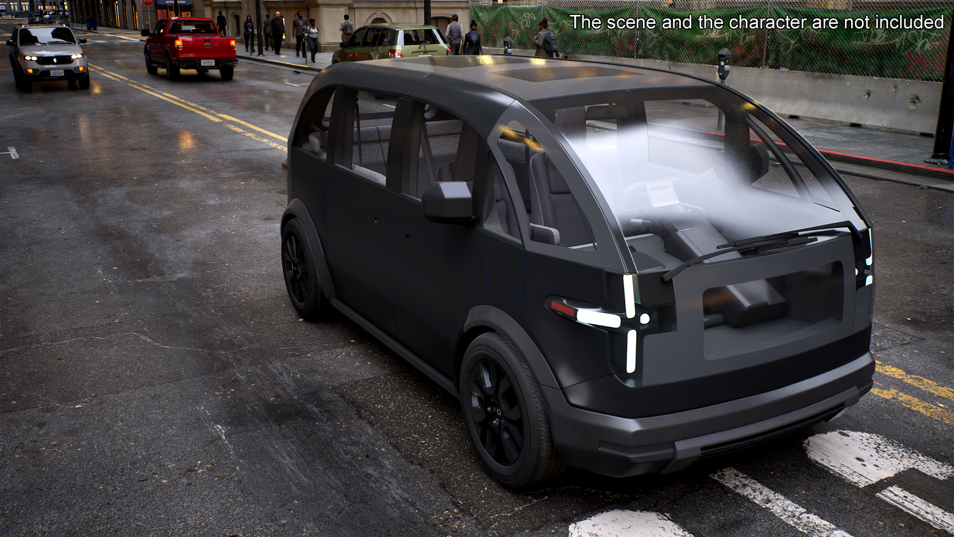 3D Electric Minibus Premium Black Rigged for Maya