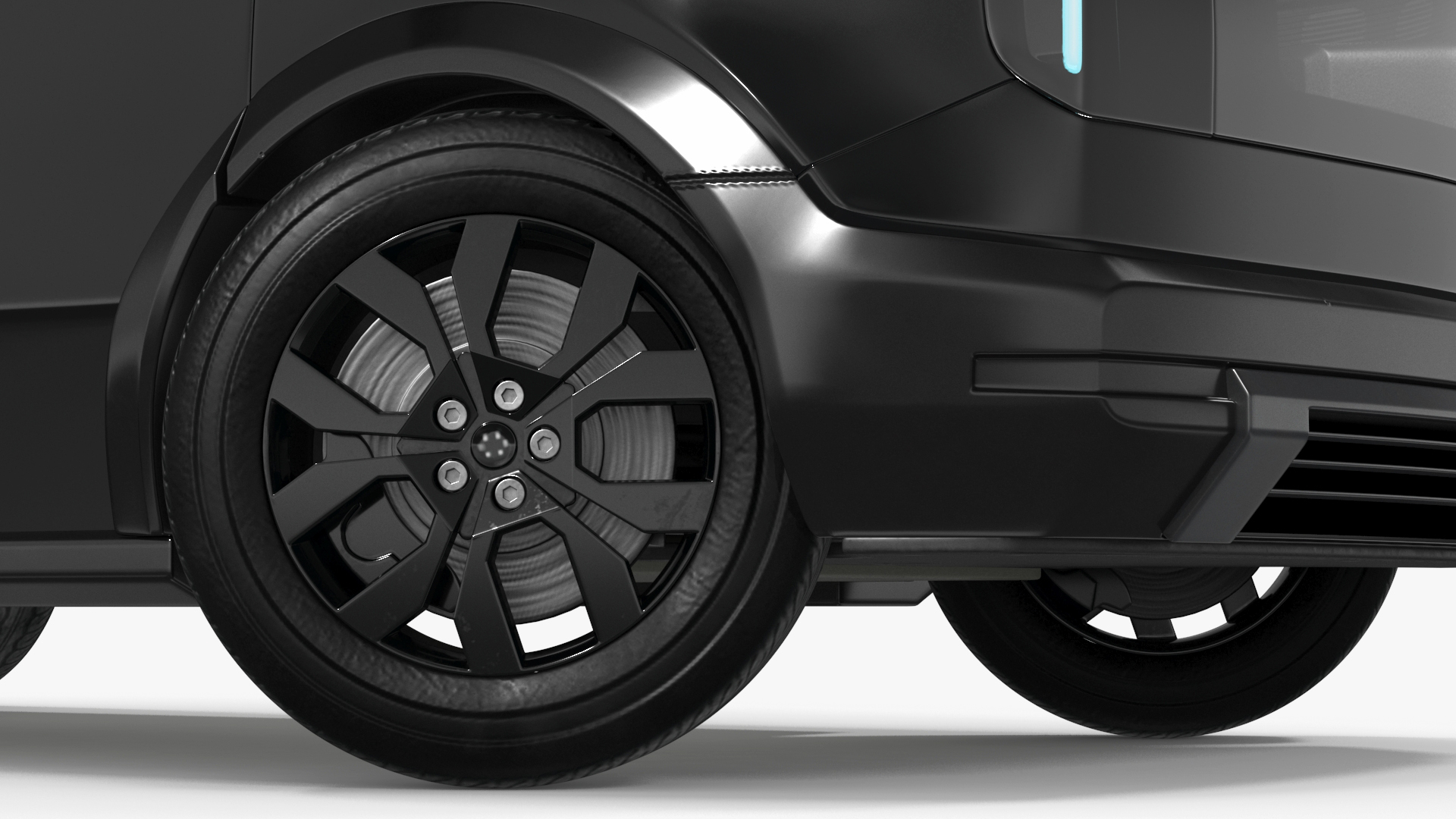 3D Electric Minibus Premium Black Rigged for Maya