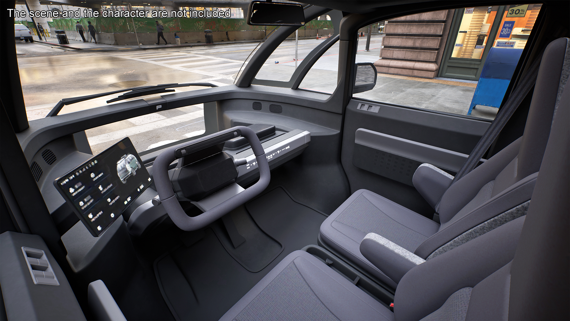 3D Electric Minibus Premium Black Rigged for Maya