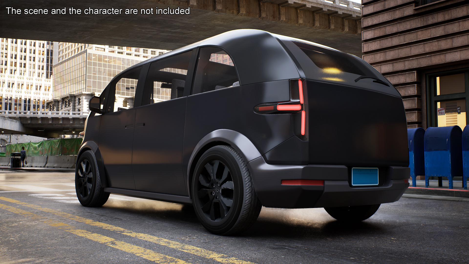 3D Electric Minibus Premium Black Rigged for Maya
