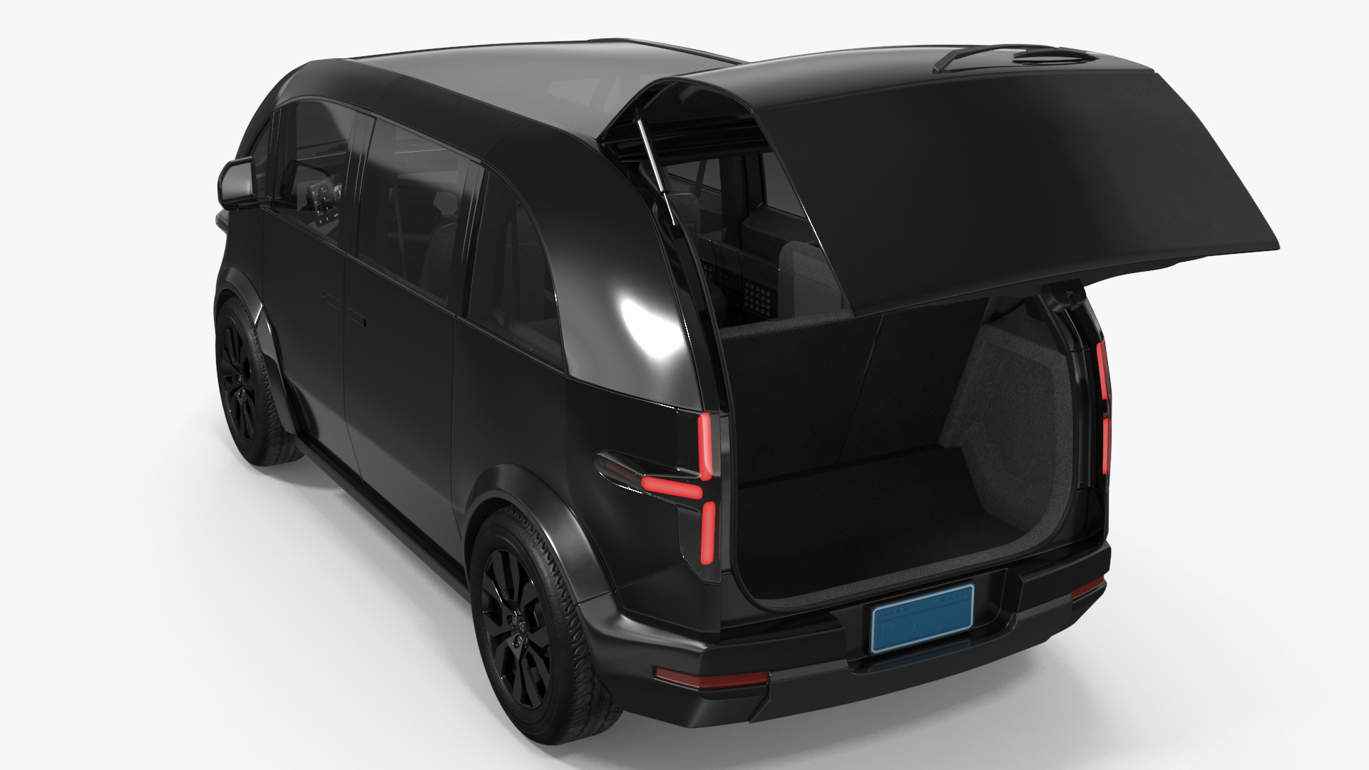 3D Electric Minibus Premium Black Rigged for Maya