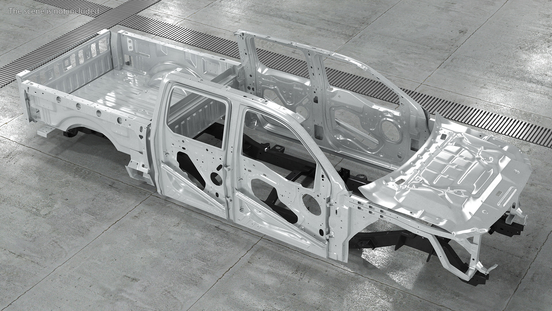 Disassembled Pickup Truck without Frame 3D model