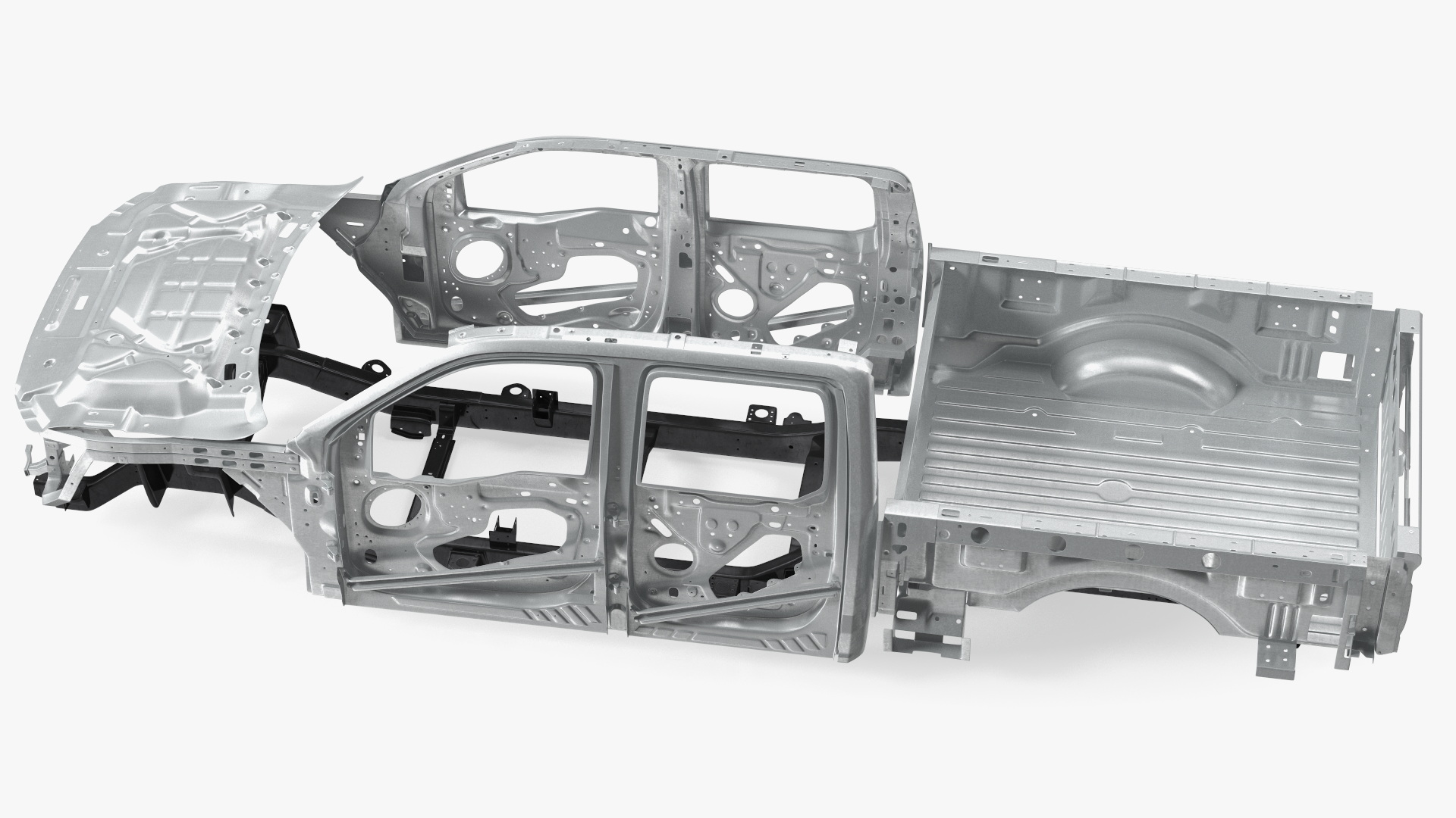 Disassembled Pickup Truck without Frame 3D model