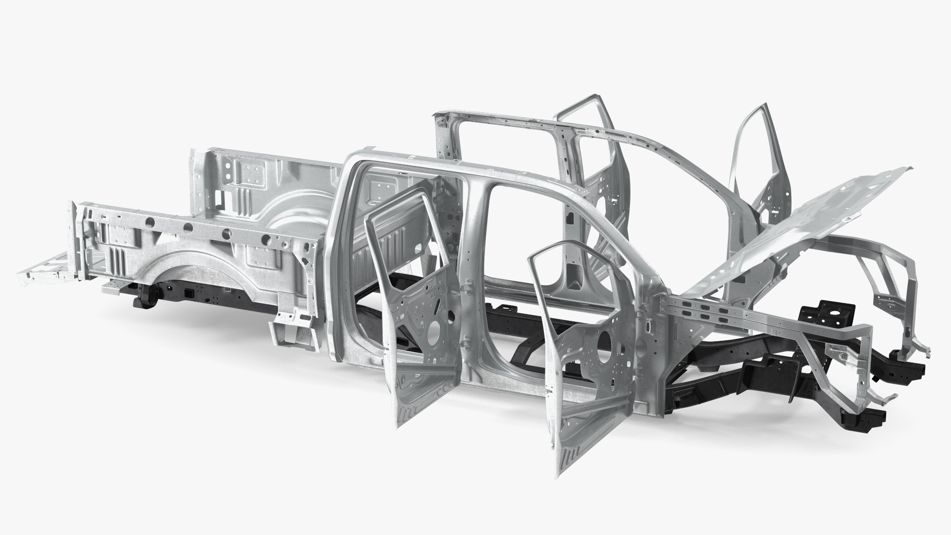 Disassembled Pickup Truck without Frame 3D model