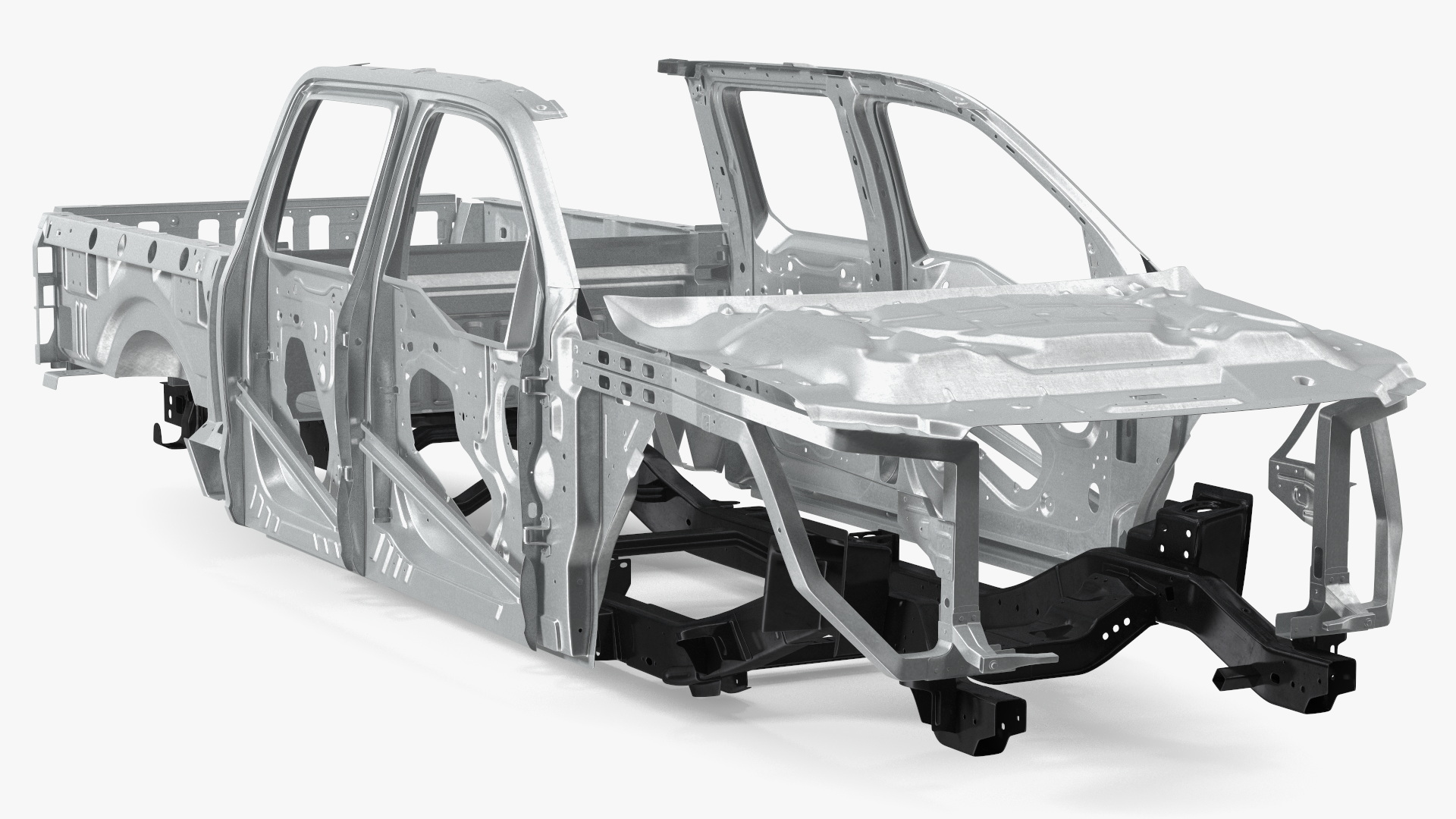 Disassembled Pickup Truck without Frame 3D model
