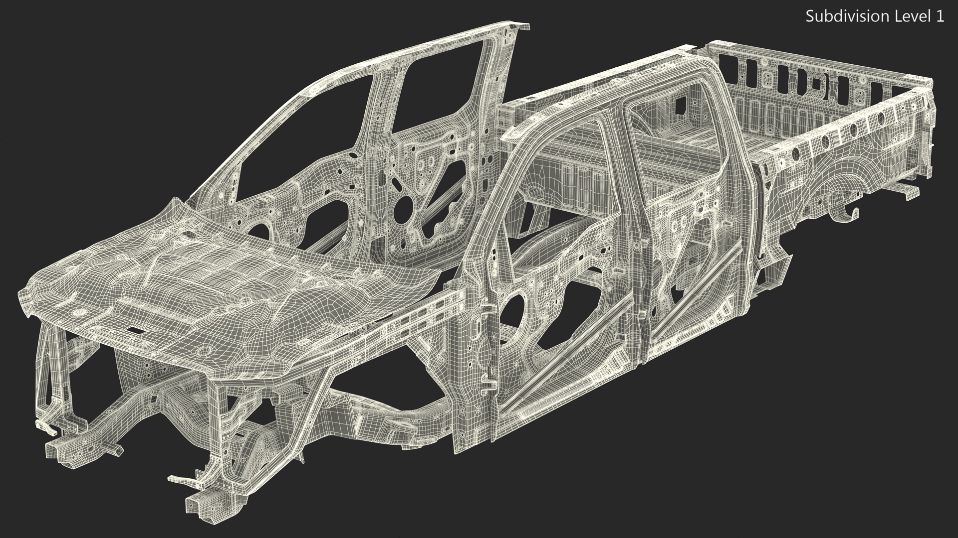 Disassembled Pickup Truck without Frame 3D model