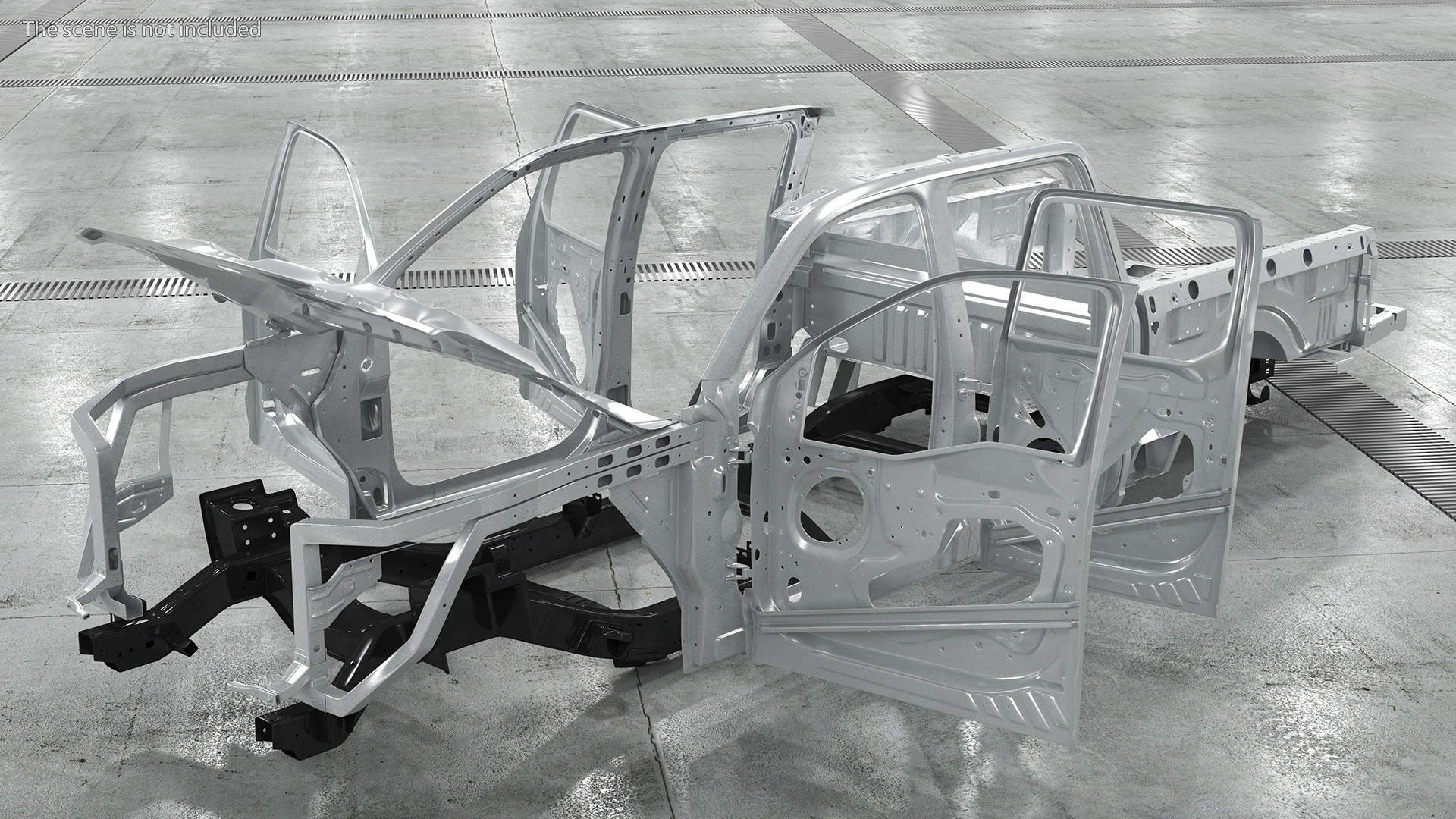 Disassembled Pickup Truck without Frame 3D model