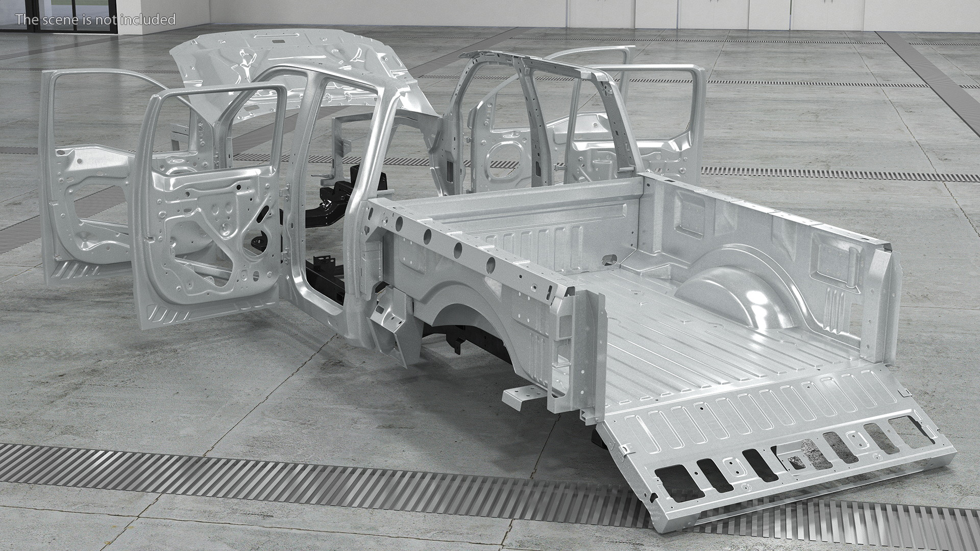 Disassembled Pickup Truck without Frame 3D model