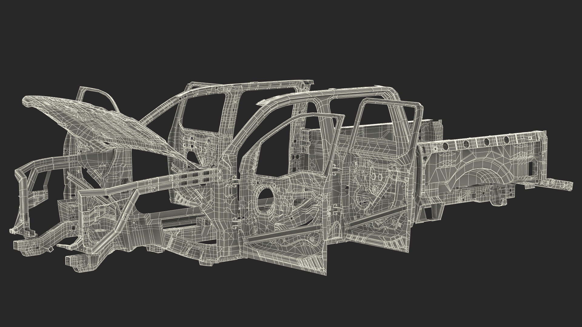 Disassembled Pickup Truck without Frame 3D model