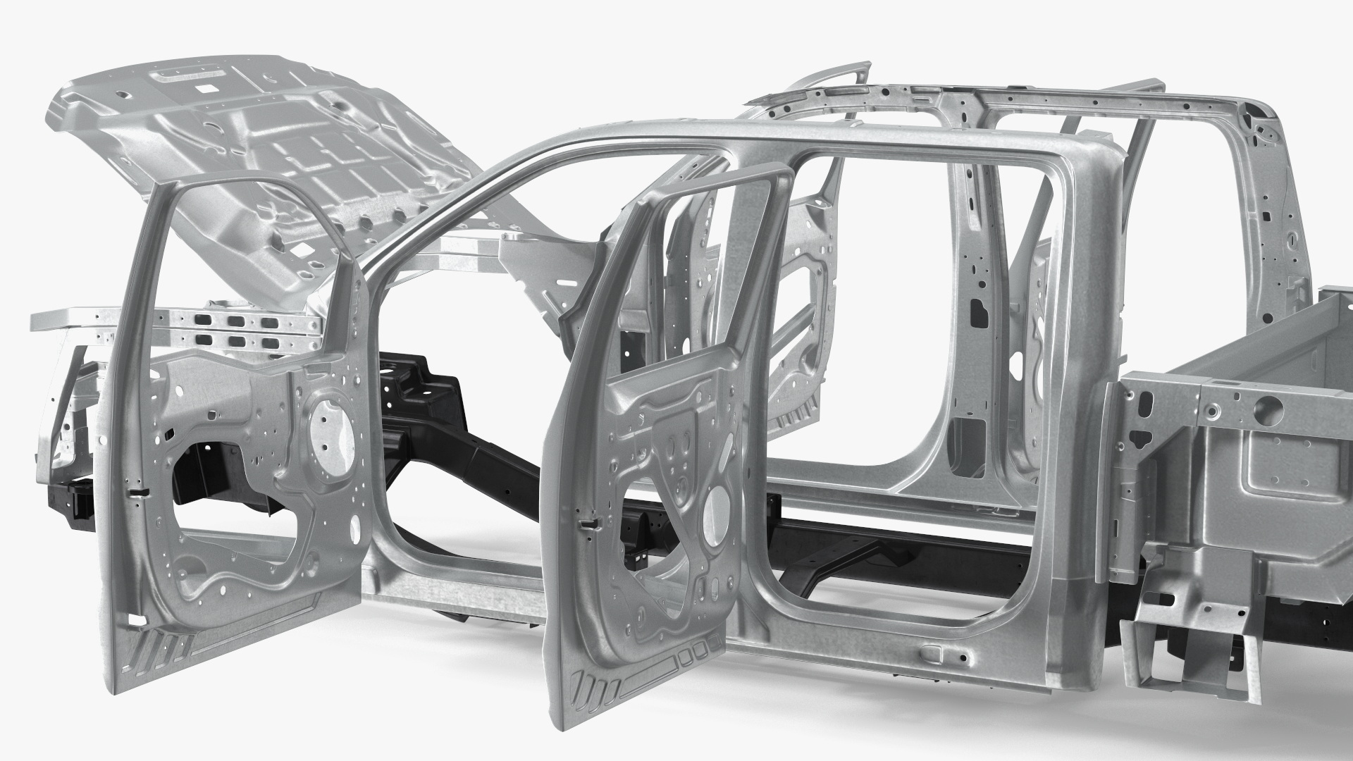 Disassembled Pickup Truck without Frame 3D model