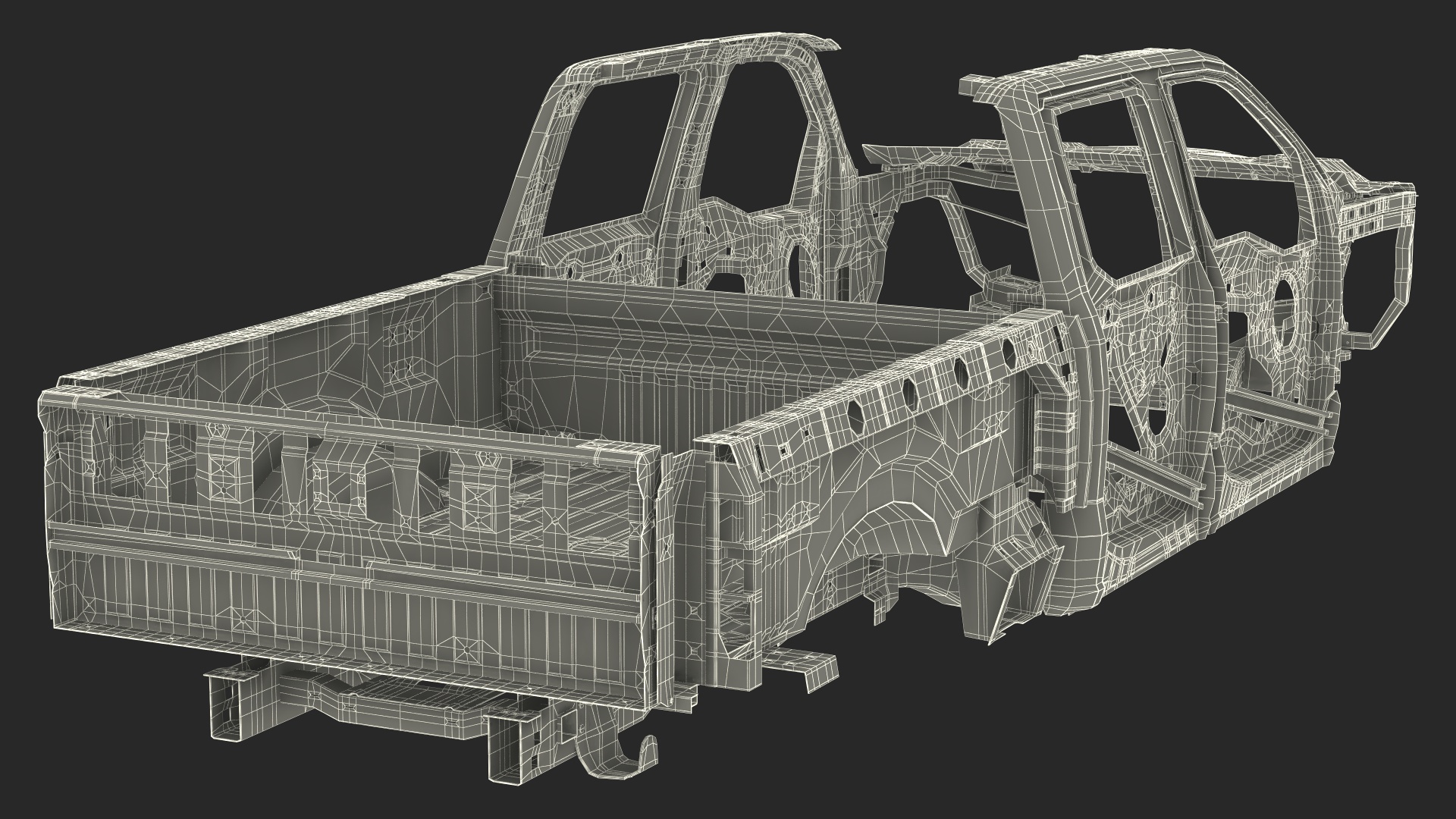 Disassembled Pickup Truck without Frame 3D model