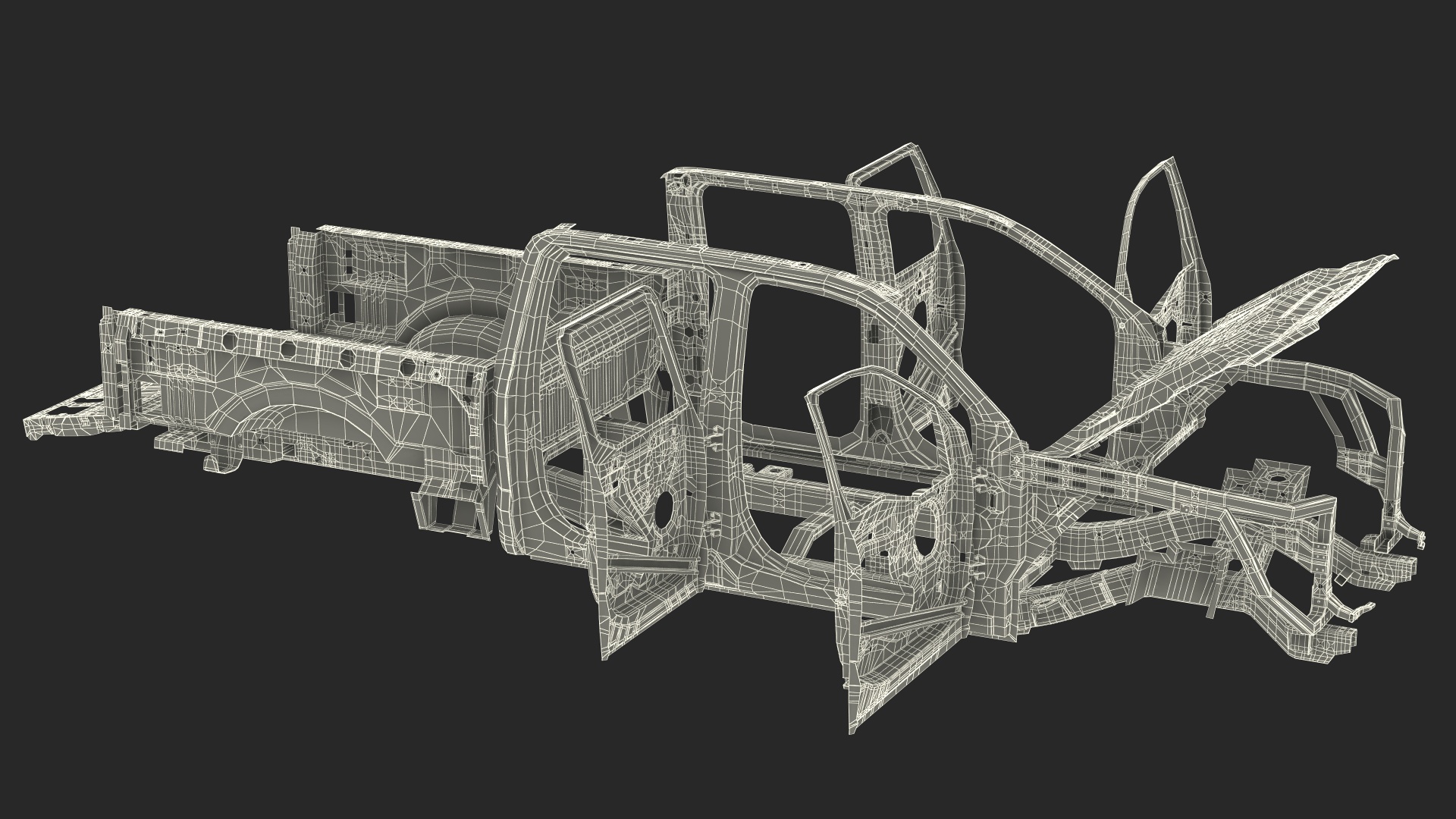 Disassembled Pickup Truck without Frame 3D model