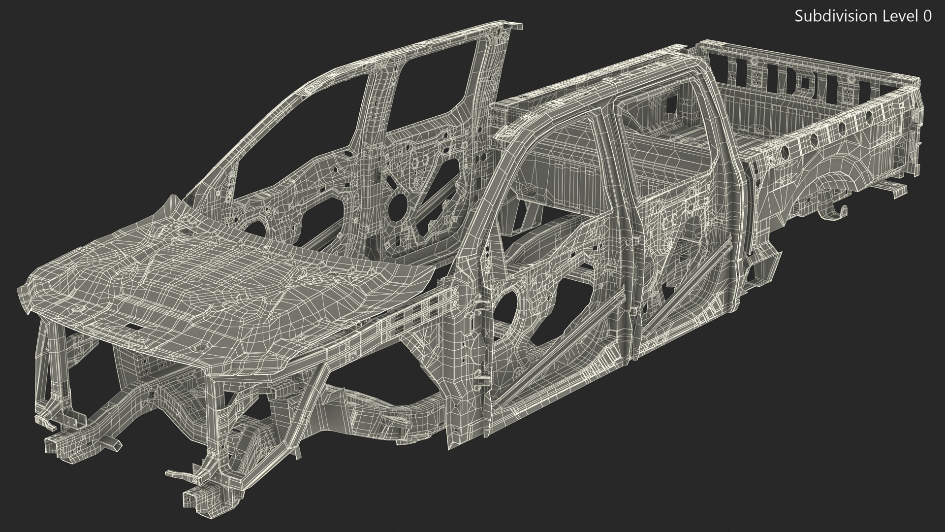 Disassembled Pickup Truck without Frame 3D model