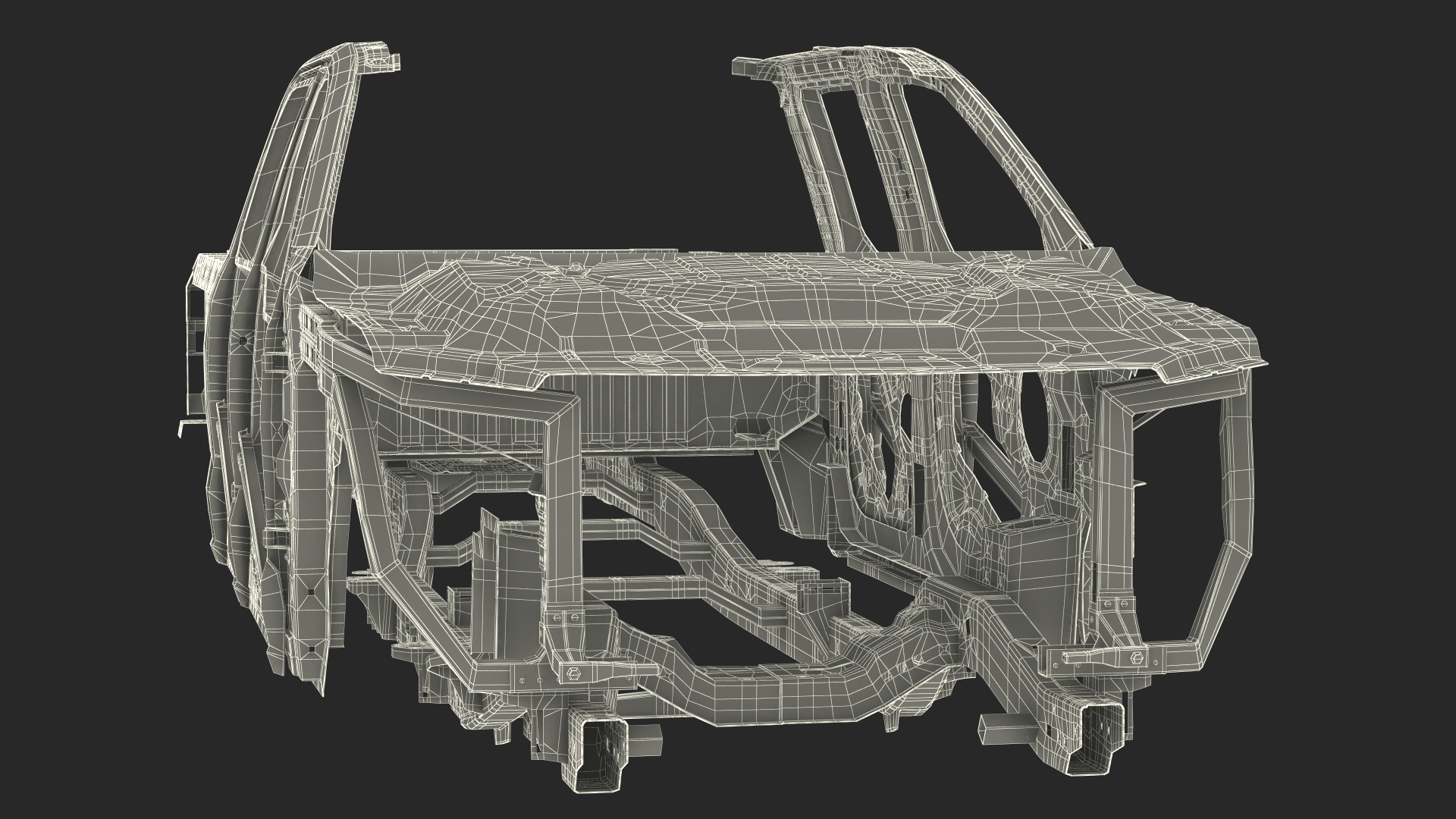Disassembled Pickup Truck without Frame 3D model