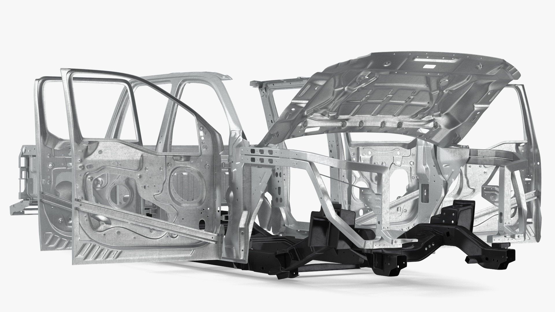Disassembled Pickup Truck without Frame 3D model