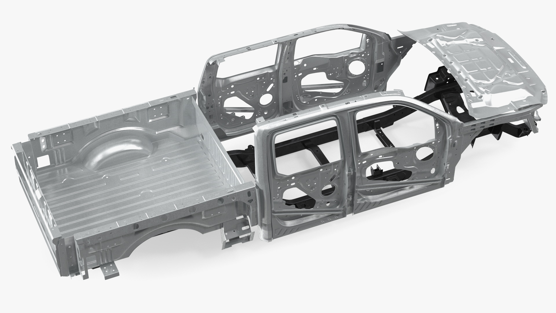 Disassembled Pickup Truck without Frame 3D model