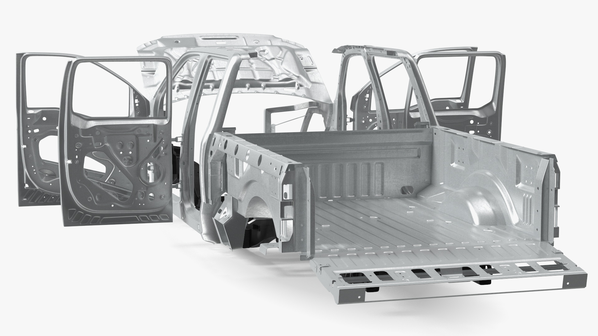 Disassembled Pickup Truck without Frame 3D model