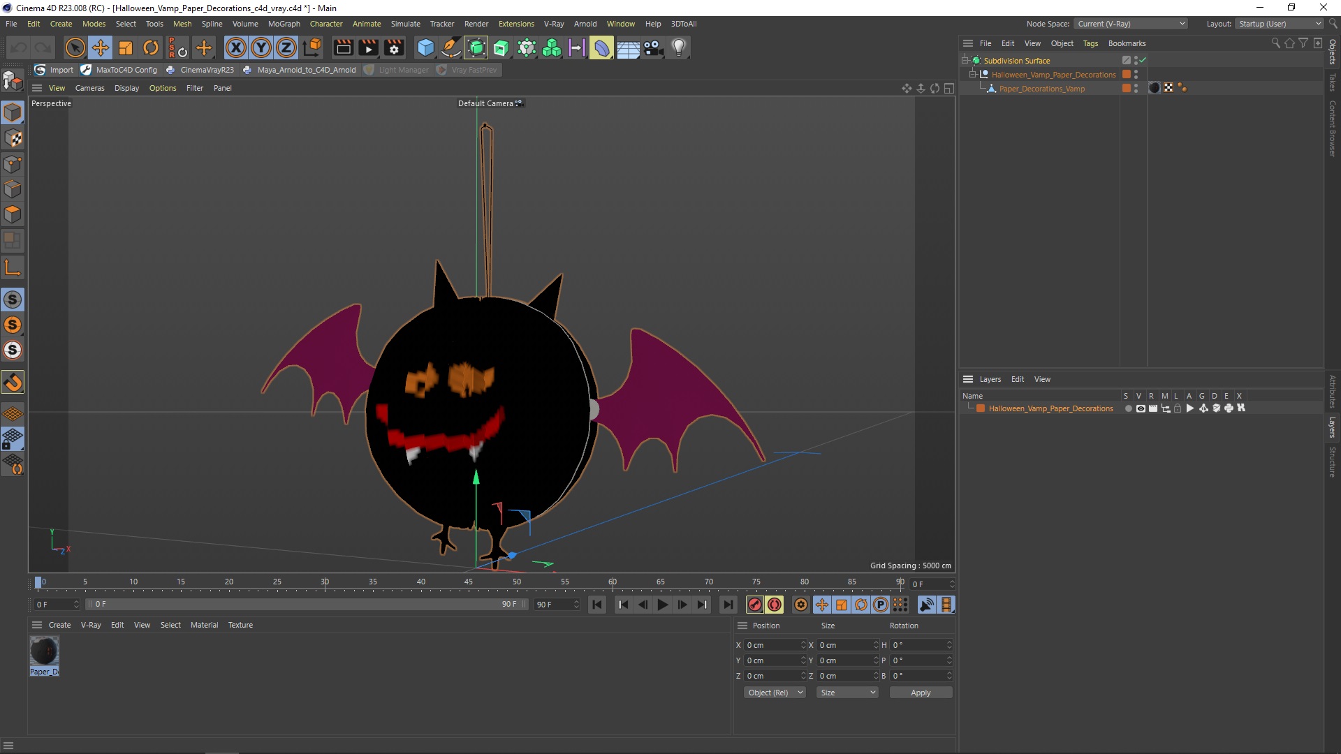 Halloween Vamp Paper Decorations 3D