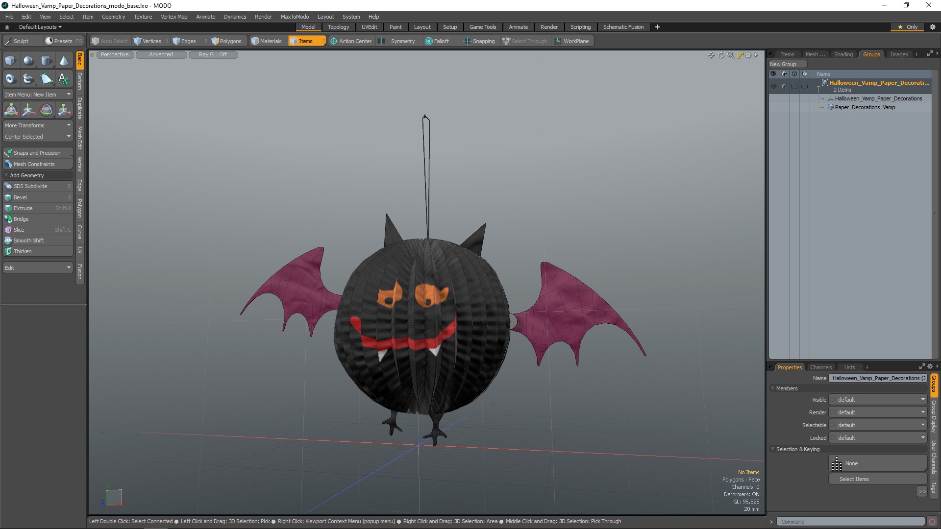 Halloween Vamp Paper Decorations 3D