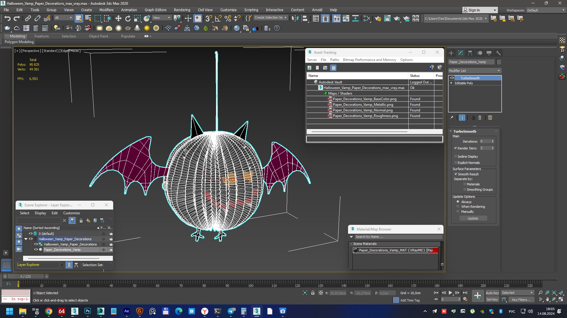 Halloween Vamp Paper Decorations 3D