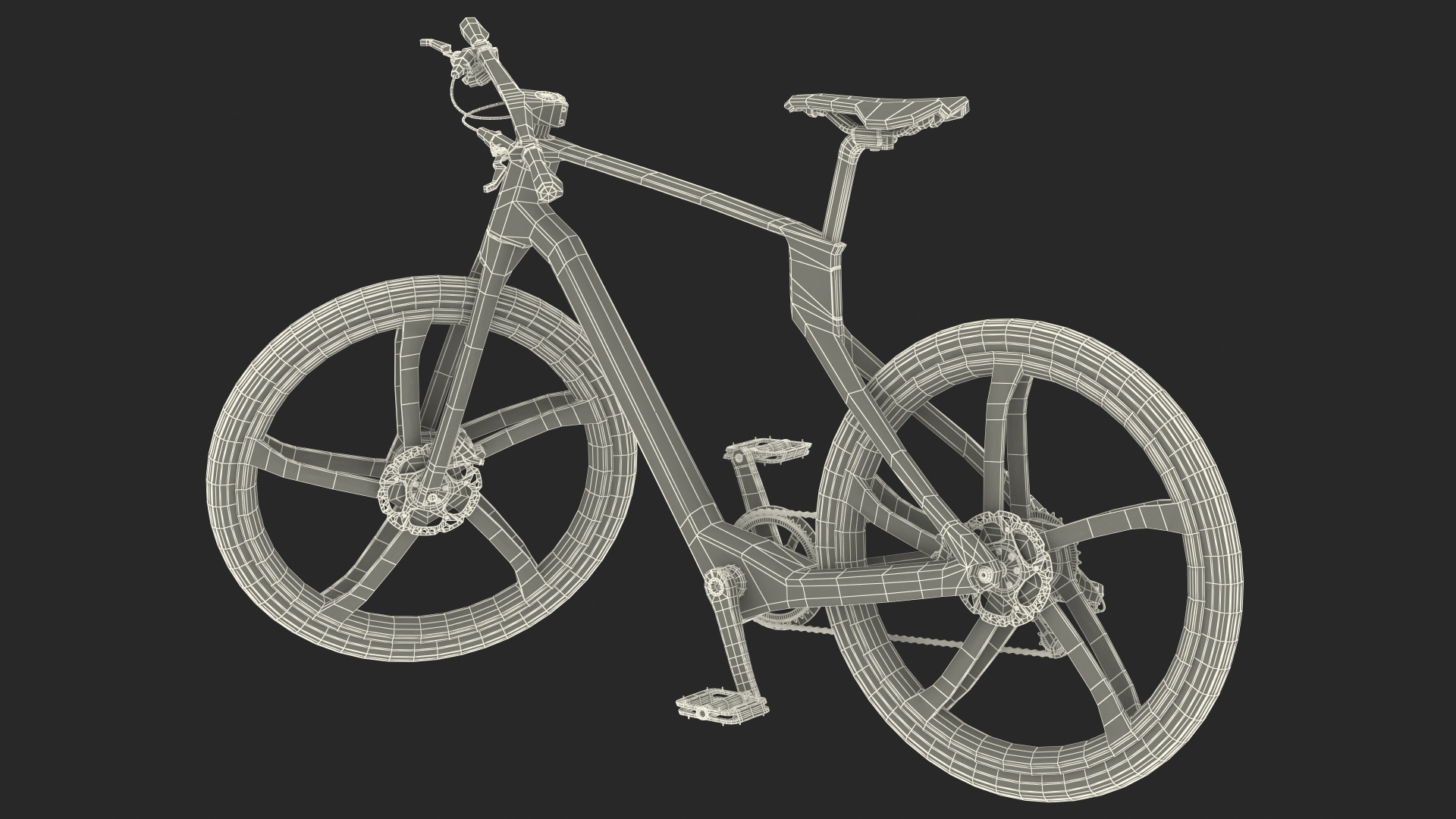 3D Carbon Electric Road Bike White Rigged model
