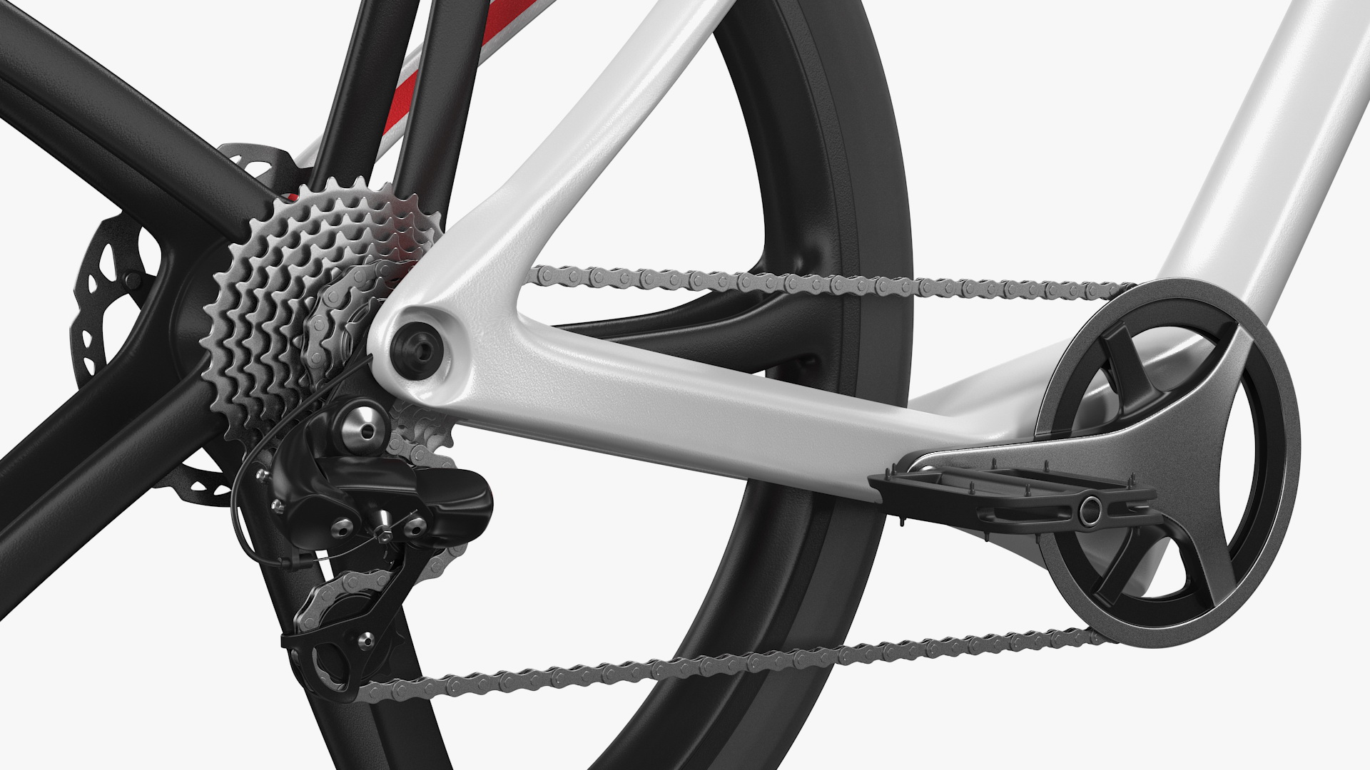 3D Carbon Electric Road Bike White Rigged model