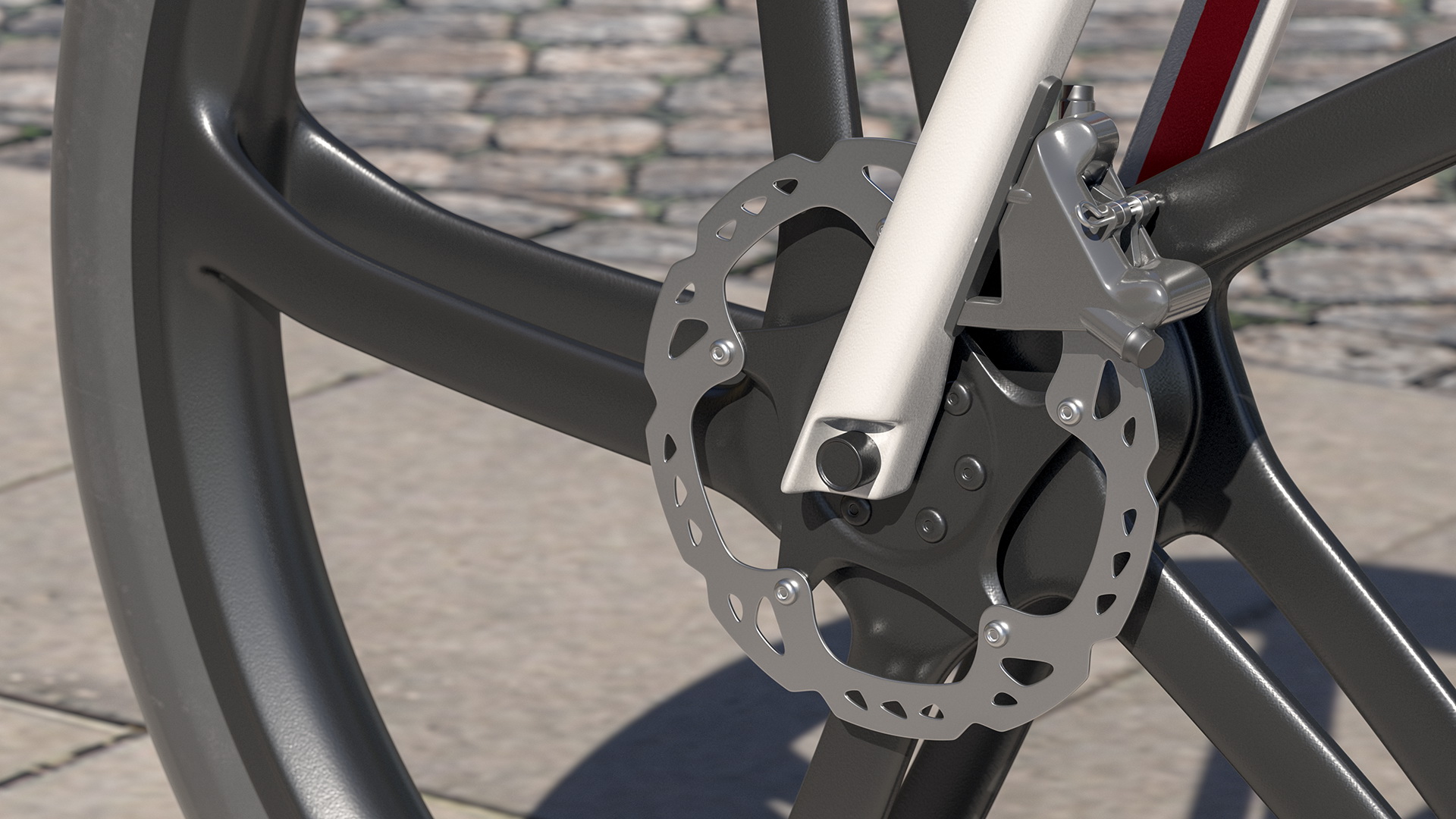 3D Carbon Electric Road Bike White Rigged model