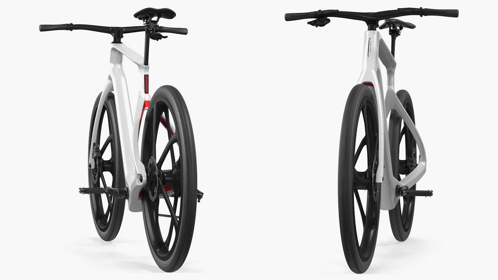 3D Carbon Electric Road Bike White Rigged model