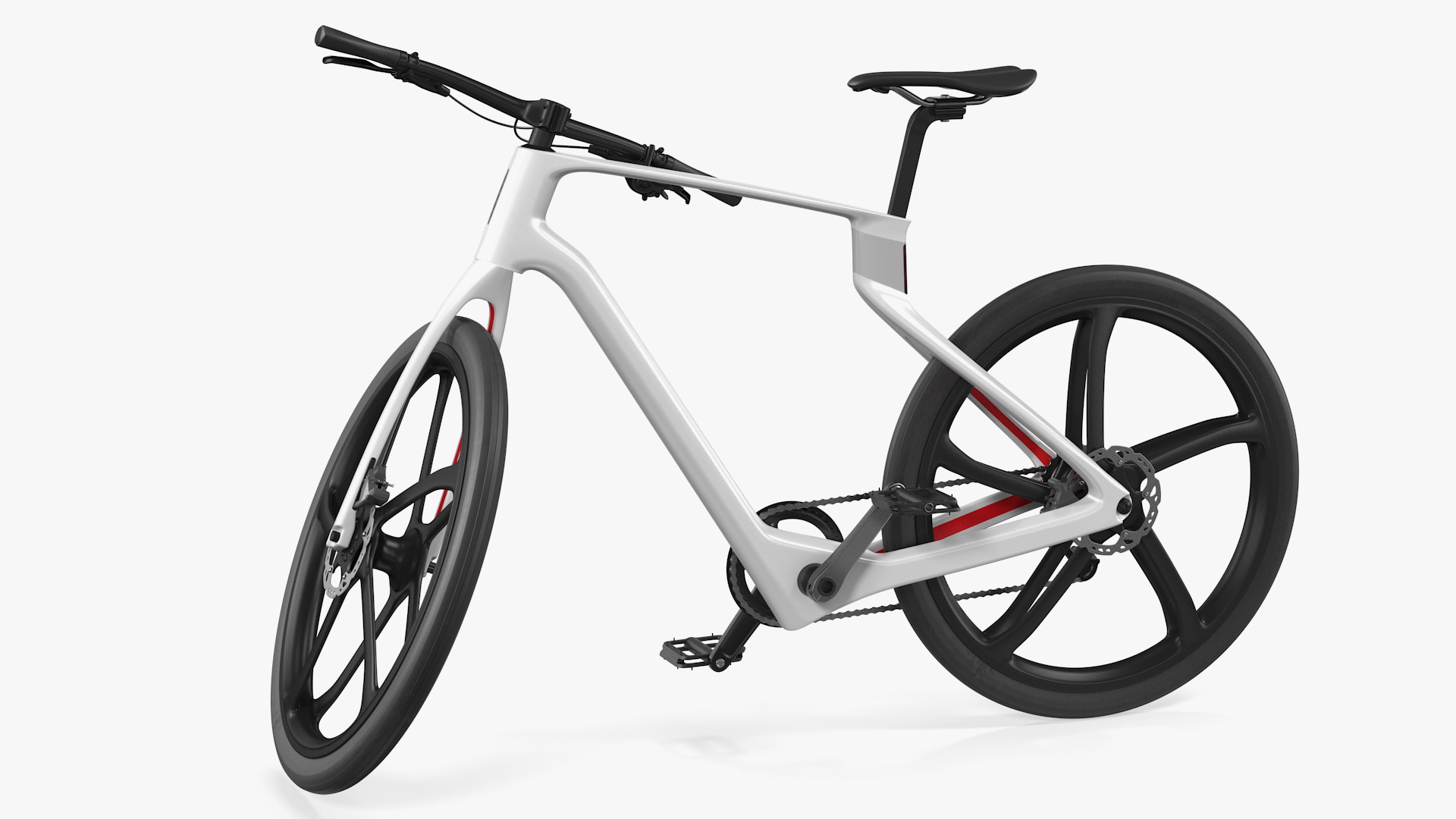 3D Carbon Electric Road Bike White Rigged model