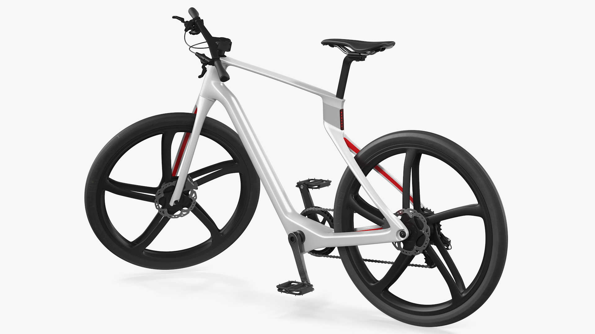 3D Carbon Electric Road Bike White Rigged model