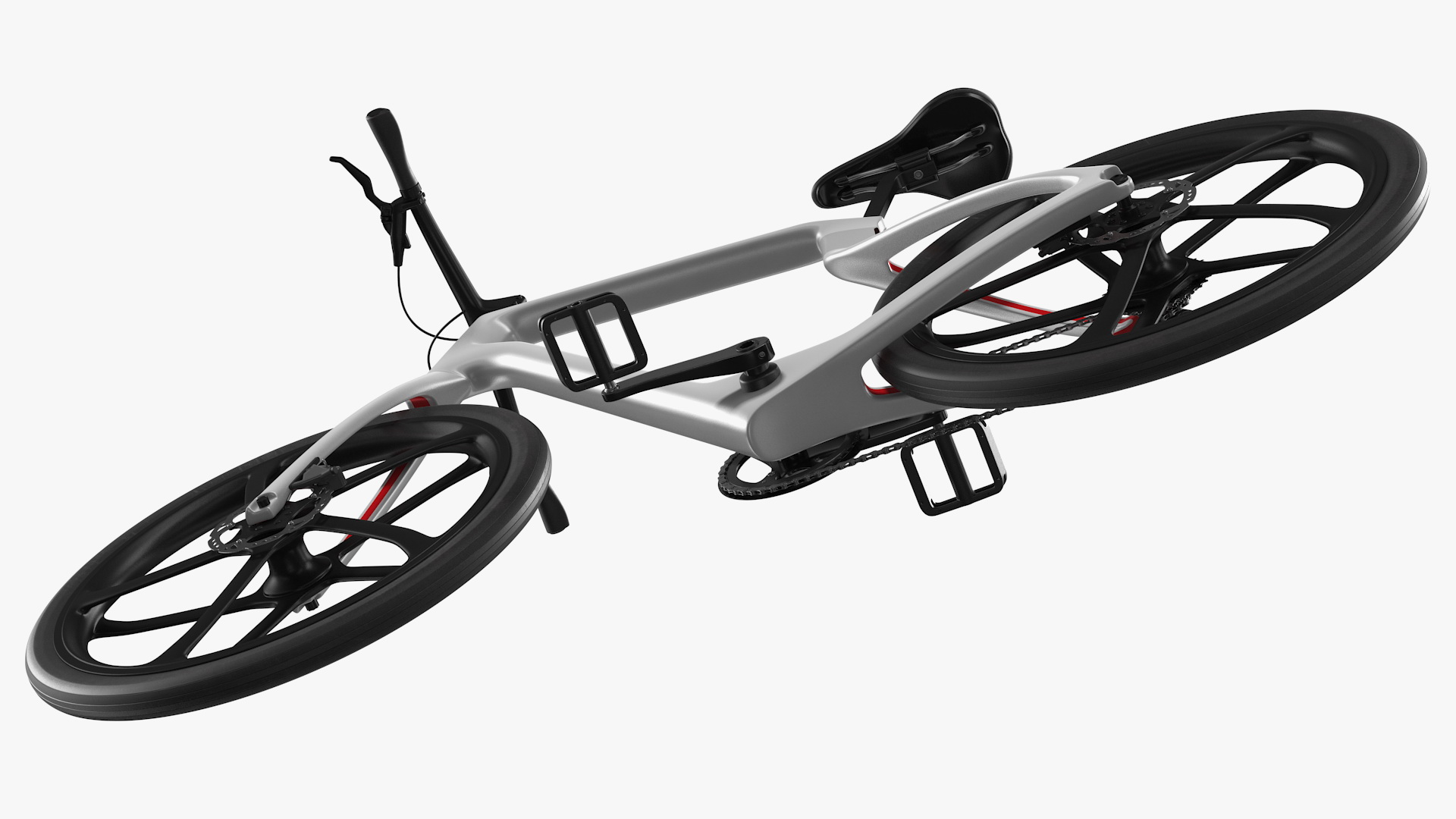 3D Carbon Electric Road Bike White Rigged model