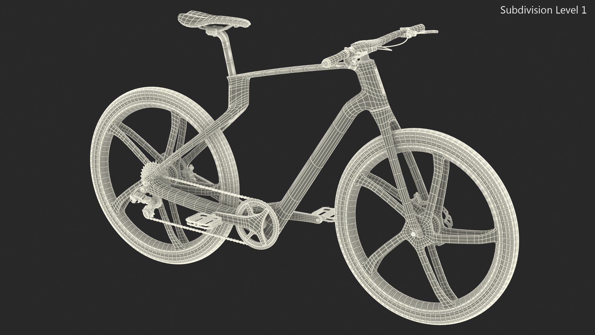 3D Carbon Electric Road Bike White Rigged model