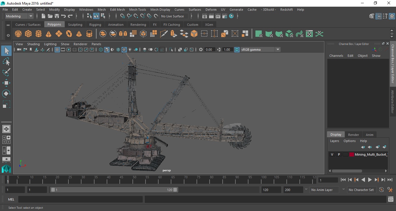 3D model Mining Multi Bucket Wheel Excavator