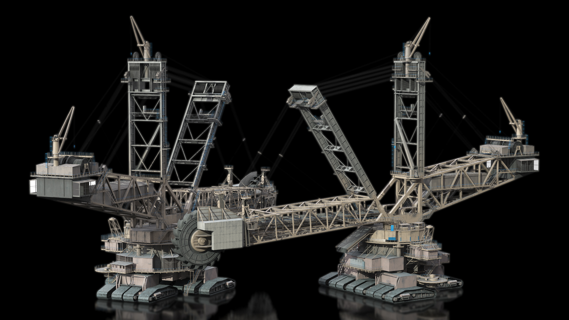 3D model Mining Multi Bucket Wheel Excavator
