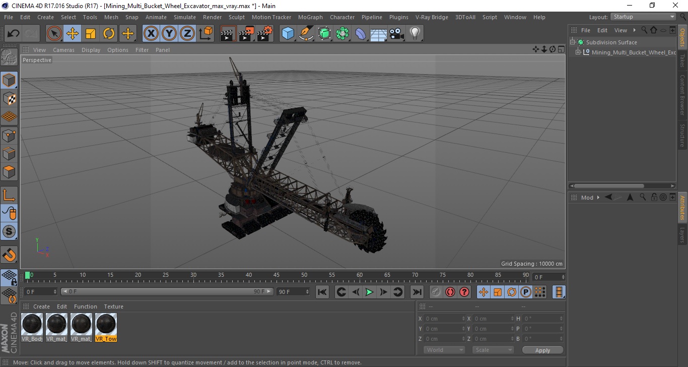 3D model Mining Multi Bucket Wheel Excavator