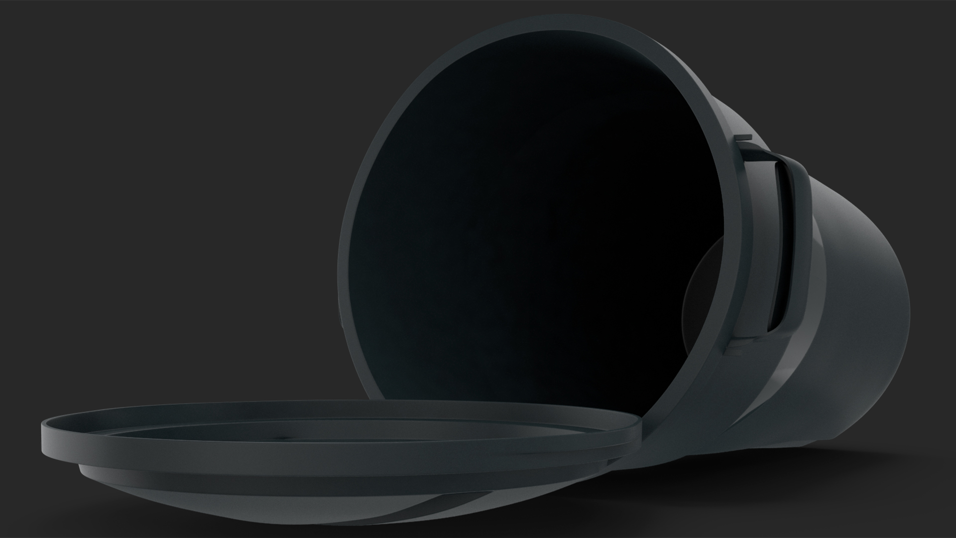 3D Round Trash Can Black