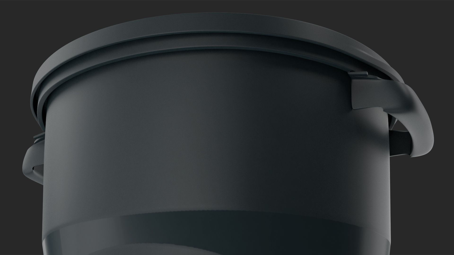 3D Round Trash Can Black
