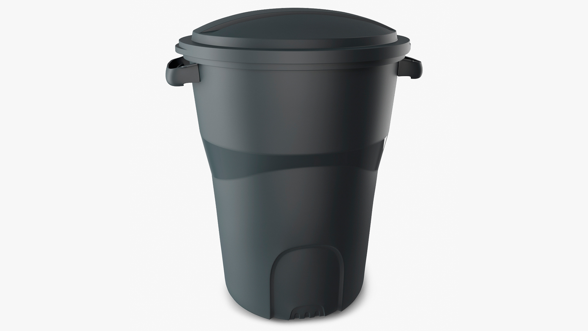 3D Round Trash Can Black