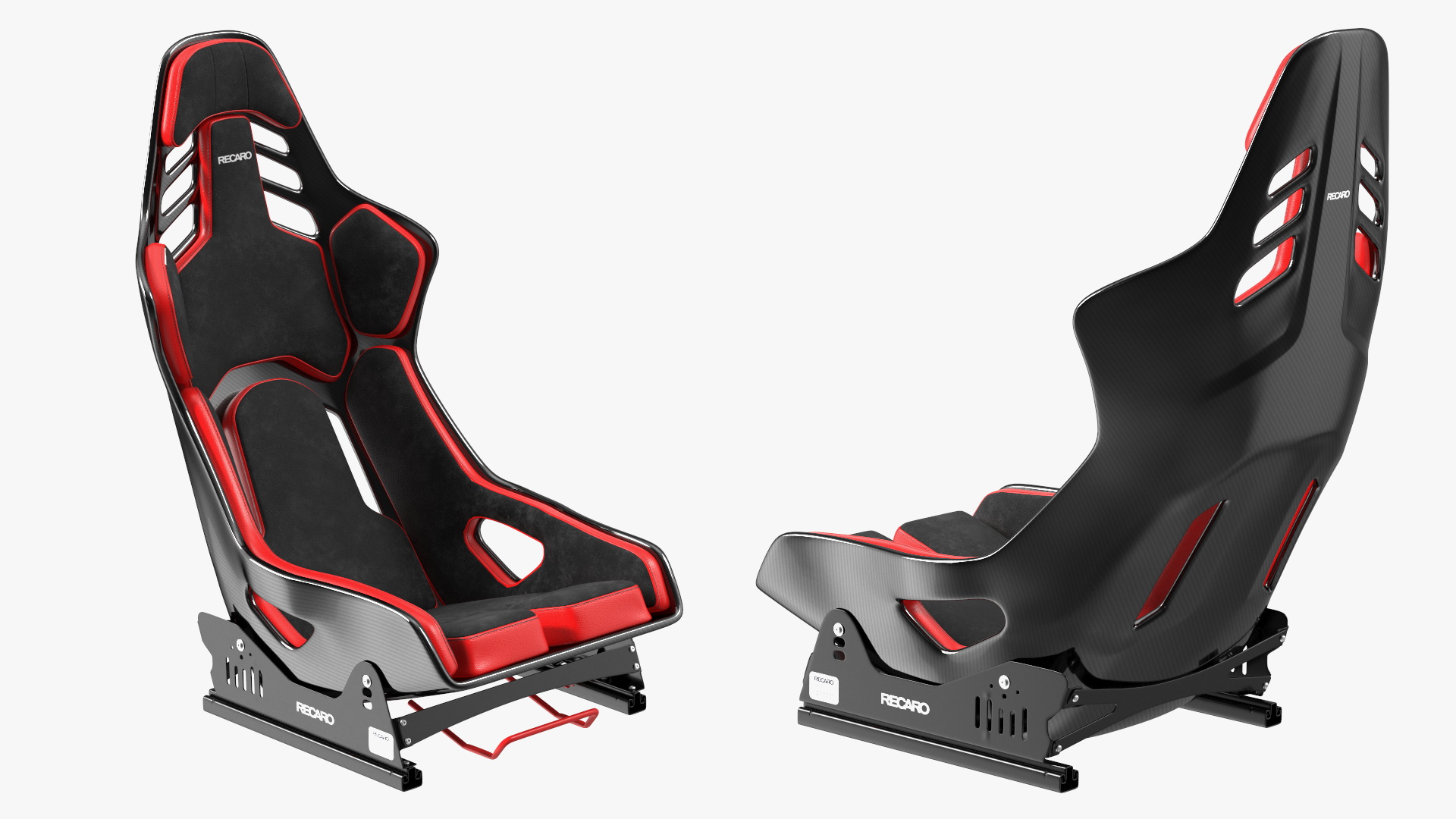 3D RECARO Podium CF Red Racing Seat with Sliding Mount