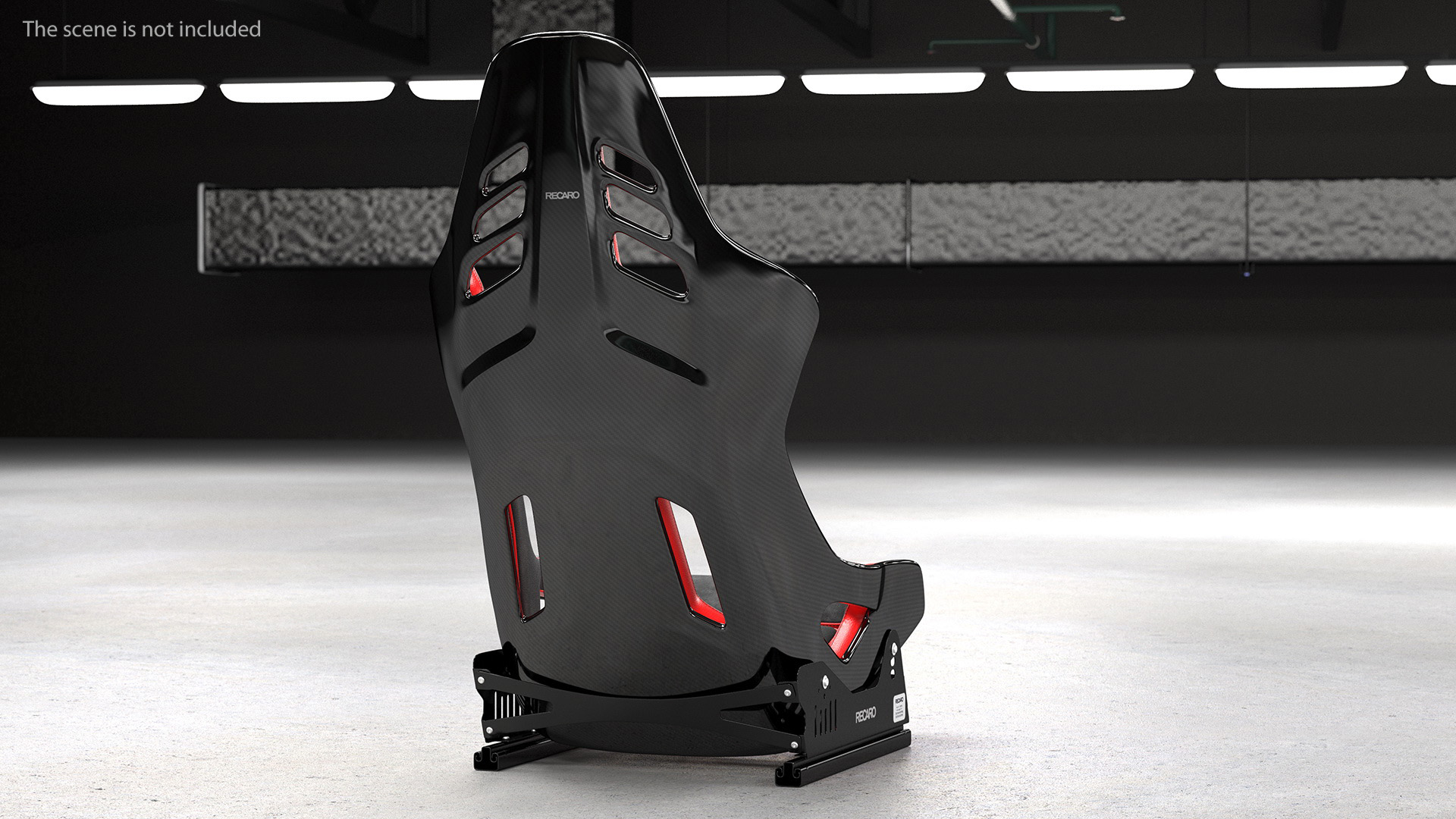3D RECARO Podium CF Red Racing Seat with Sliding Mount