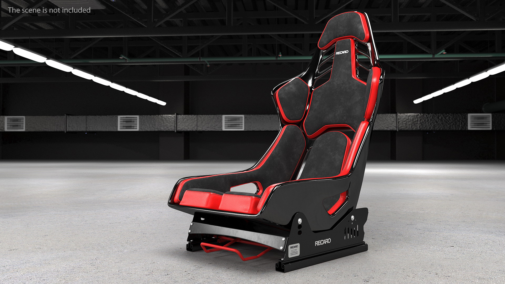 3D RECARO Podium CF Red Racing Seat with Sliding Mount