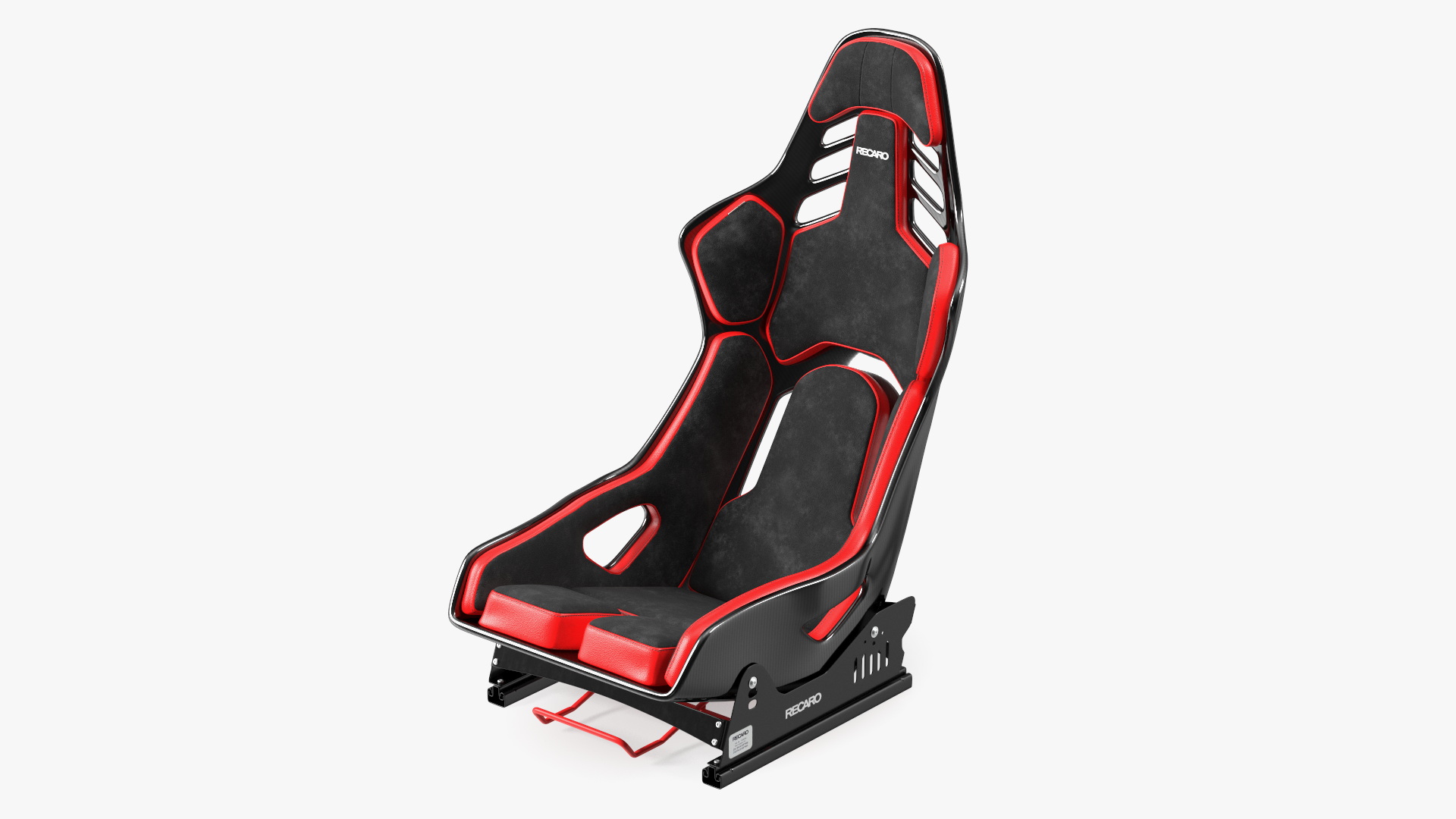 3D RECARO Podium CF Red Racing Seat with Sliding Mount